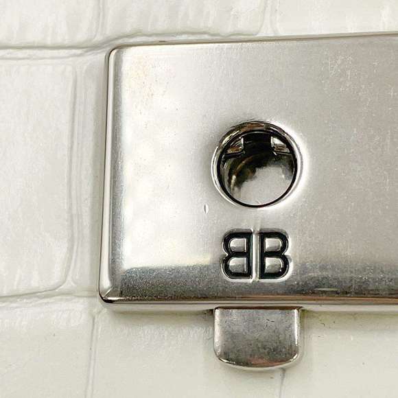 Balenciaga Flap Croco Embossed Shoulder Bag White - Picture 7 of 16